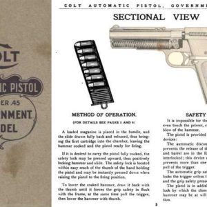 Colt 1923 (circa) .45 Government Automatic Pistol Manual
