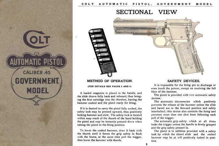 Colt 1923 () .45 Government Automatic Pistol Manual - GB-img-0