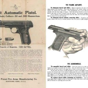 Colt 1925 (circa) Automatic Pistol .32 and .380 Manual