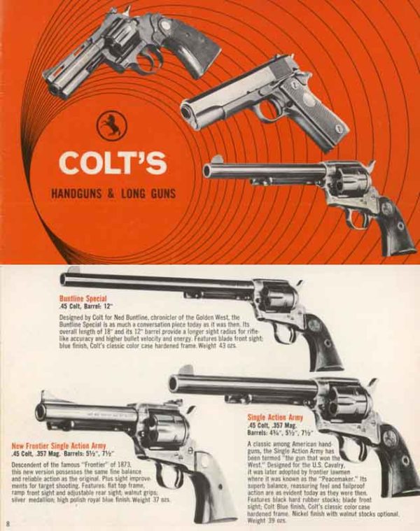 Colt 1970 Rifles, Pistols and Revolvers