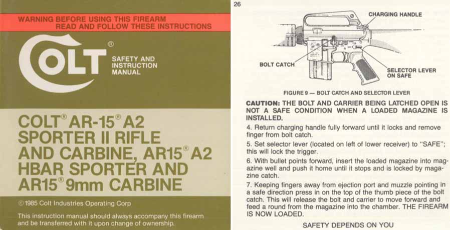 Colt 1985 AR-15 A2 Sporter II, HBAR & 9mm Rifle & Carbine Manl - GB-img-0