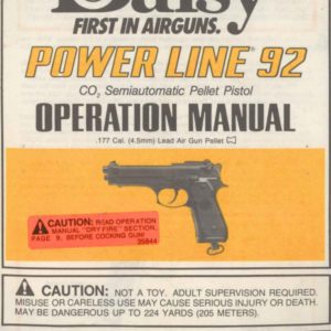 Daisy Powerline 92 Pellet Pistol Manual