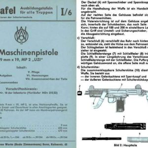Die Maschinepistole- 9mm Uzi 1960 Circa German Manual