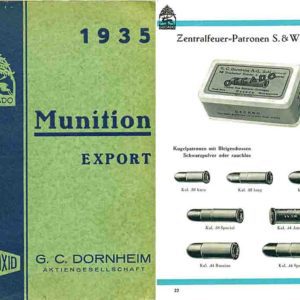 G.C. Dornheim 1935 Munitions Export Preisliste, Hamburg, Germany