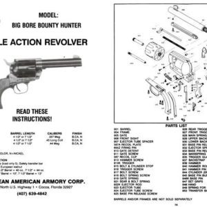 EAA Big Bore Bounty Hunter SSA Manual