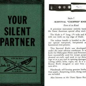 Ek, John Your Silent Partner 1965 Circa Fighting Knives