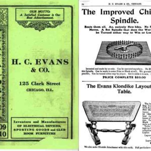 Evans Gaming Company 1909-1910 Cheating Equipment (Illinois)