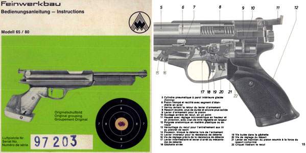 Feinwerkbau Modell 65  80 Air Pistol Manual - GB-img-0