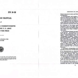 FM 30-26 1942 Regs for Correspondents Accompanying US Army Forces in the Field