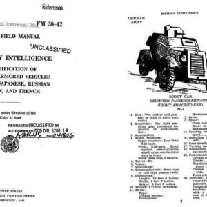 FM 30-42 1941 Identification of Armored Vehicles- German, Japanese, Russian, Italian & French