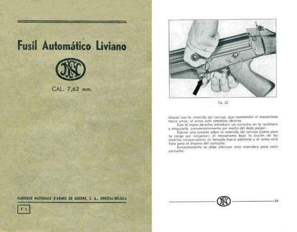 FN 1959- Manual Fusil Automatico Liviano (LM) 7.62 mm