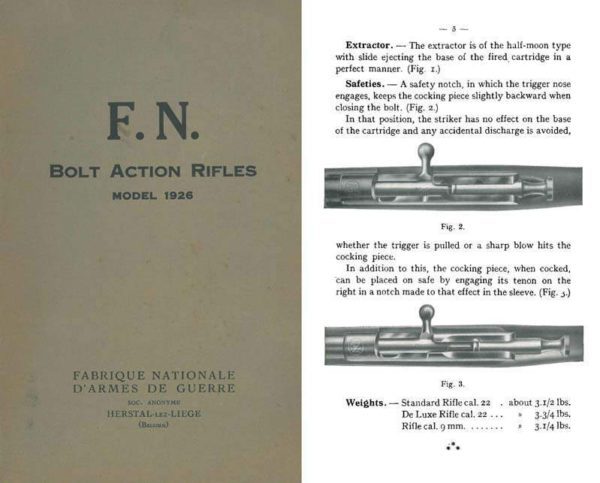 FN 1926 Karabiner Model Bolt Action Rifle- Manual