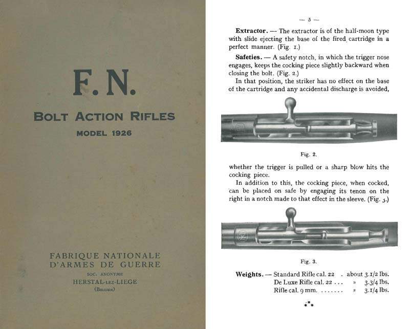 FN 1926 Karabiner Model Bolt Action Rifle- Manual - GB-img-0