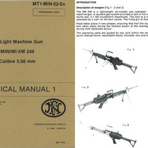 FN 1979- Manual Light Machine Gun MINIMI-XM 249 cal 5.56 MT1-MIN-02-En