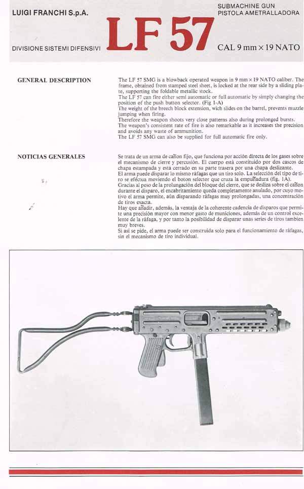 Franchi LF57 Submachine Gun (Italian) Manual-Flyer - GB-img-0