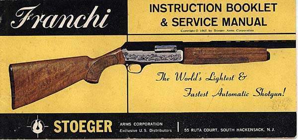 Franchi 1965 Auto-Loading Shotgun Manual by Stoeger - GB-img-0