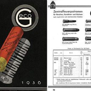 GECO Munitions 1936 Preisliste
