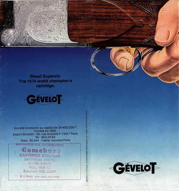 Gevelot 1974 Paris, France - Ammunition & .22 Rifle Catalog - GB-img-0