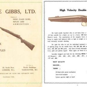 George Gibbs 1927 Gun and Rifle Catalog, London, Bristol & Vancouver