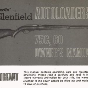 Glenfield Autoloaders M75C, 60 Owner's Manual
