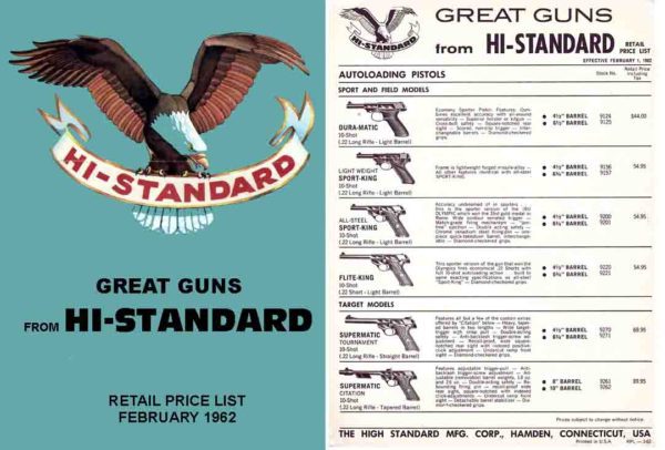 High Standard 1962-63 Retail Gun Catalog