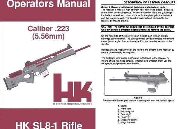 Heckler & Koch 1999 SL8-1 cal .223 Rifle Manual - GB-img-0
