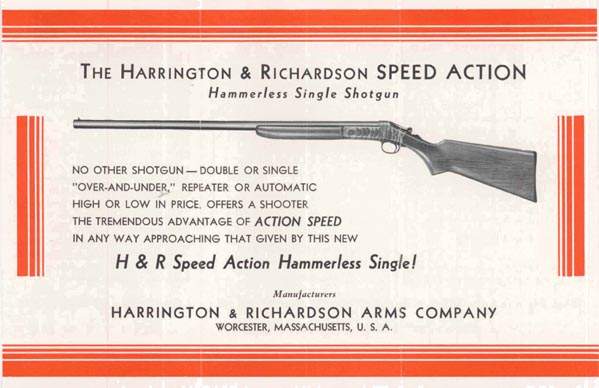 Harrington & Richardson Arms 1937  Single Shotgun Flyer - GB-img-0