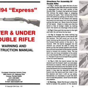 IZH94 2001 Express OU Double Rifle Manual