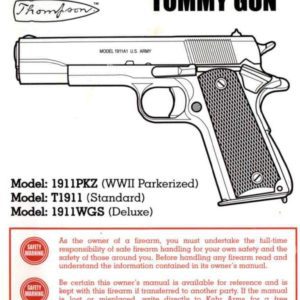 Kahr Arms- Model 1911 Models Auto Ordnance Manual