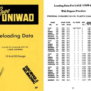 Lee Lage 1970 Circa Uniwad Reloading Data