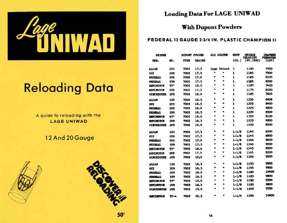 Lee Lage 1970  Uniwad Reloading Data - GB-img-0