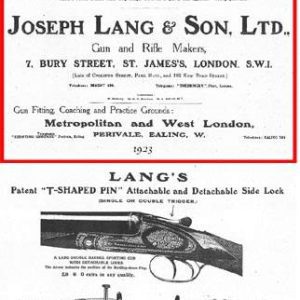 Joseph Lang 1923 Gun Catalog