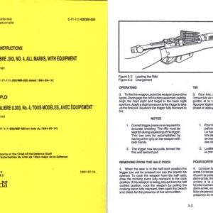 Lee Enfield No. 4 All Marks w/ Equip- Operating Instructions- Canadian Natl. Defense