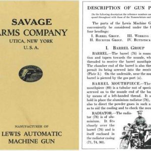 Lewis M1916 Automatic Machine Gun- Savage Arms Co- Manual