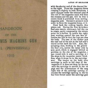 Lewis 1915 Machine Gun .303 Part 1 (Provisional) Handbook- UK