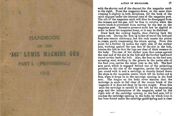 Lewis 1915 Machine Gun .303 Part 1 (Provisional) Hanbook- UK - GB-img-0