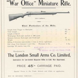 London Small Arms Co 1910's Circa War Office" Miniature Rifle-Manual"