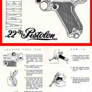 Erma Luger .22 Pistol Manual c1965