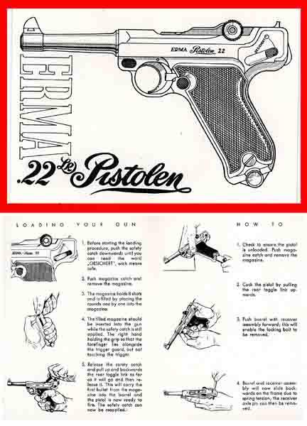 Erma Luger .22 Pistol Manual c1965 - GB-img-0