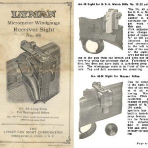 Lyman No. 48 Sight Manual