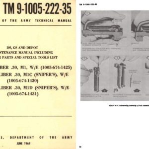 M1 W/E, M1C, M1D Rifle (Snipers) Depot Maint Manual- DO Army