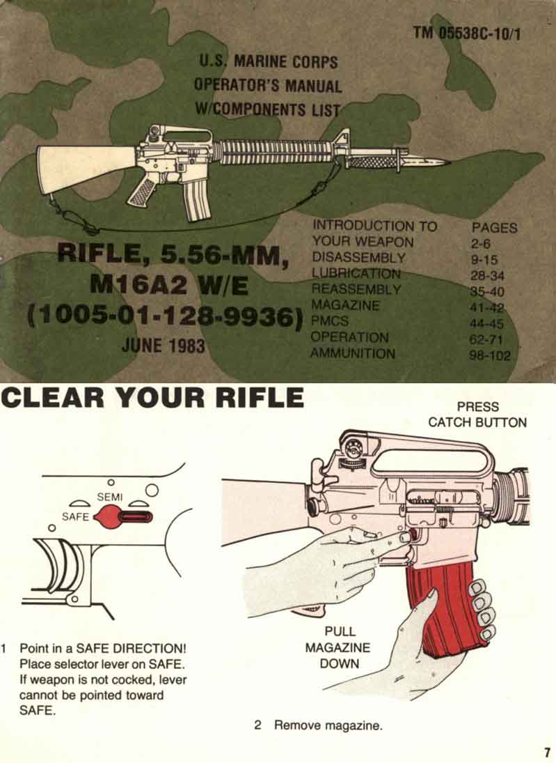 M16A2 W/E 5.56mm U.S.M.C. Operator's Manual 1983 - GB-img-0