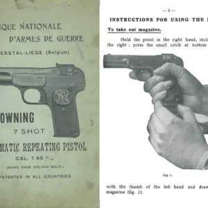 Browning 1900 FN 7 Shot Pistol 7.65 Caliber Manual