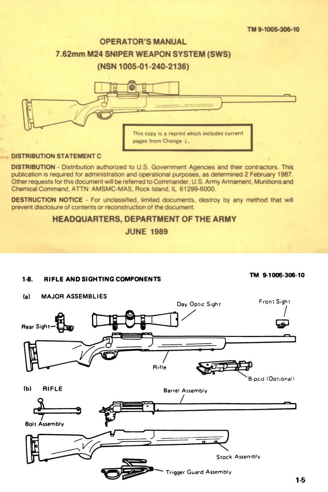 Sniper Weapons System (SWS) 1989 7.62mm M24 Operators- GB-img-0