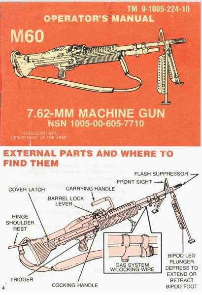 M60 Machine Gun Manual- DOA TM 9-1005-224-10 - GB-img-0