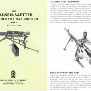 Madsen 1960 Circa Saetter Mk4 Sustained Fire Machine Gun Brochure- English