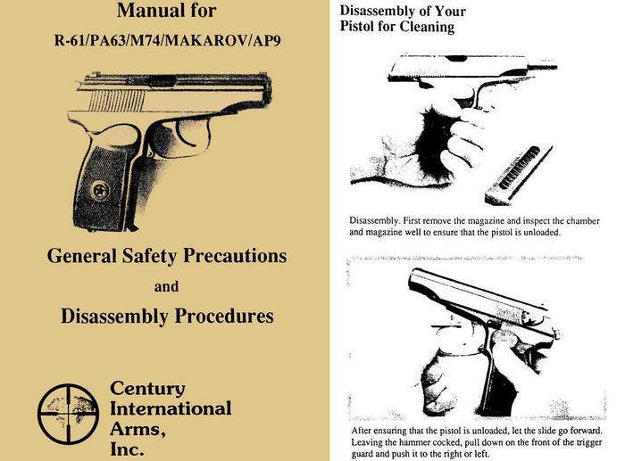 Makarov R-61/PA63/M74/AP9 Pistol Manual (English) - GB-img-0