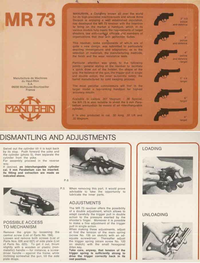 Manurhin c1972 MR73 Revolvers & Manual - GB-img-0