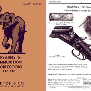 Manton 1938-1939 Firearms and Ammunition Catalog (Calcutta, India)