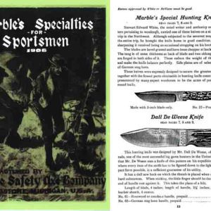 Marbles 1906 Specialties for Sportsmen Gun & Knife Catalog